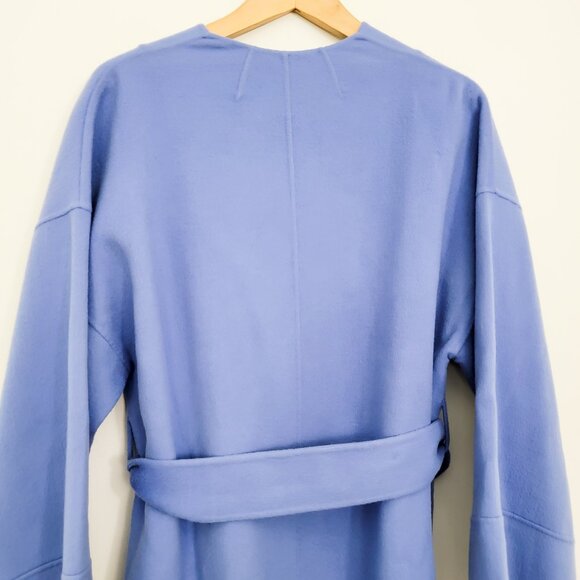 Zimmermann Fringe Wool Wrap Coat Periwinkle 1 Small - Picture 8 of 11
